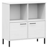 Bookcase with Metal Legs White 90x35x90.5 cm Solid Wood OSLO 351017