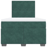 Box Spring Bed with Mattress Dark Green 120x200 cm Velvet 3290879