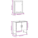 ZNTS 2 Piece Bathroom Cabinet Set Brown Oak Engineered Wood 3214338