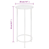 Plant Stand Set 3 Pieces Vintage Style Metal Antique White 245937