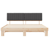 Bed Frame with Upholstered Headboard Dark Grey 200 x 200 cm 3398095