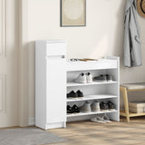 Shoe Cabinet White 100.5x28x100 cm Engineered Wood 840422