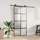 Sliding Door with Hardware Set Black 102.5x205 cm Tempered Glass 3375894