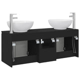 Bathroom Cabinet Set 3 pcs Black 49.5 x 44.5 x 65 cm 3405698