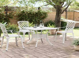 Garden Table White 80x80x75 cm Cast Aluminium 4002813
