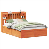 Bed Frame without Mattress Wax Brown 160x200 cm Solid Wood Pine 3323490