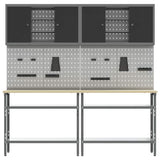 Work Bench Set with Shelf with Storage 8 pcs Grey Steel 3321502