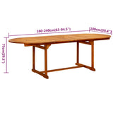 Garden Dining Set Brown Solid Acacia Wood Large Foldable 3079639