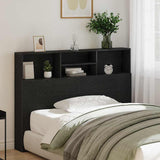 Headboard Cabinet Black Oak 140 x 19 x 103.5 cm Engineered Wood 862752