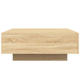 Coffee Table with LED Lights Sonoma Oak 80x80x31 cm 836590