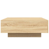 ZNTS Coffee Table with LED Lights Sonoma Oak 80x80x31 cm 836590