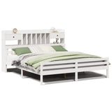 Bookcase Bed without Mattress White 180x200 cm Super King Solid Wood Pine 3322270
