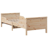 Bed Frame with Mattress Brown 80 x 200 cm Solid Pine Wood 3385952