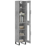 Highboard Concrete Grey 34.5x34x180 cm Engineered Wood 3199453