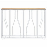 Console Table Silver Stainless Steel and Solid Wood Acacia 350031