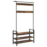 Coat Rack Smoked Oak 95 x 34 x 184 cm Engineered wood 879961