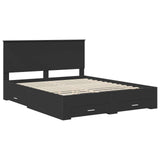 Bed Frame with Headboard Black 160 x 200 cm Engineered Wood 3411281