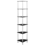 6-Tier Shelf Black 30x30x160 cm Tempered Glass 249522
