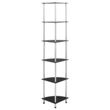 6-Tier Shelf Black 30x30x160 cm Tempered Glass 249522