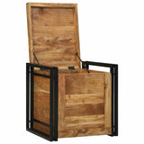 Storage Box Brown and Black 50 x 50 x 50 cm Solid Acacia Wood 4016744