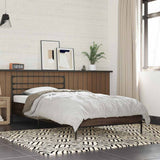 Bed Frame Brown Oak Engineered wood, Metal Single Modern 845591