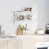 Wall Shelves 2 pcs 75x23.5 cm Silver Stainless Steel 3214507