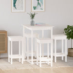 5 Piece Bar Set White Solid Wood Pine 3124738
