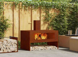 Fire Pit Brown 80 x 50 x 96 cm Weathering Steel 858937