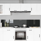 Kitchen Backsplash 2 pcs Black 110 x 40 cm Tempered Glass 3415494