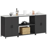 Kitchen Storage Set HATTEM 3 pcs Black Cold-rolled Steel 3392666
