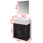ZNTS Three Piece Bathroom Furniture and Basin Set Black 272227