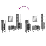 4 Piece Bathroom Cabinet Set Grey Sonoma Engineered Wood 3214357