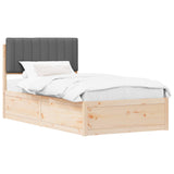 Bed Frame with Upholstered Headboard Dark Grey 100 x 200 cm 877790