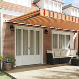 Retractable Awning Manual Yellow and orange 600 x 300 cm Fabric 3331601
