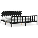 Bed Frame without Mattress Black 200x200 cm Solid Wood Pine 3193490