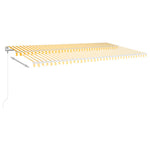 ZNTS Manual Retractable Awning with LED 6x3.5 m Yellow and White 3070083