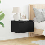 Wall-mounted Bedside Cabinet with LED Lights Black 836828