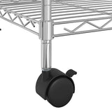 3-Tier Storage Rack with Wheels 60x35x81 cm Chrome 150 kg 324625