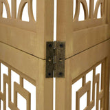 Room Divider 5 Panels Brown Solid Wood Paulownia 358869