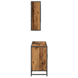 Bathroom Furniture Set with Door 2 pcs Old Wood Engineered Wood 3402387
