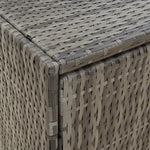 ZNTS Garden Storage Cabinet Grey 198x55.5x80 cm Poly Rattan 319871