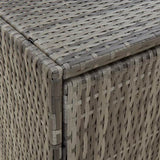 ZNTS Garden Storage Cabinet Grey 198x55.5x80 cm Poly Rattan 319871