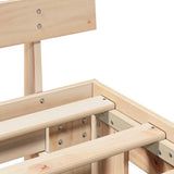 Bed Frame with Headboard Natural 90 x 190 cm Solid Pine Wood 872464