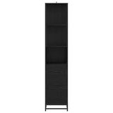 Bathroom Furniture Set with Drawer Black Oak 35 x 37.5 x 166 cm 883600