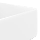 Ceramic Bathroom Sink Basin with Faucet Hole White Square 141936