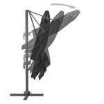 Garden Parasol with Portable Base Anthracite 276346