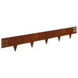 Lawn Edging 50 pcs 100 x 15 cm Steel Rusty 8008573