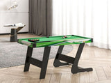 SPORTNOW 104cm Folding Mini Pool Table Set with 2 Cues, 16 Balls, Chalk, Triangle, Brush, Green T3398P554936