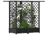 Raised Bed with Trellis and Roof Black 124 x 40 x 123 cm PP 42032545
