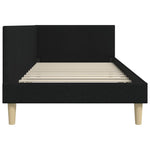 Corner Bed Frame Black 90 x 190 cm Fabric and Engineered wood 42016183